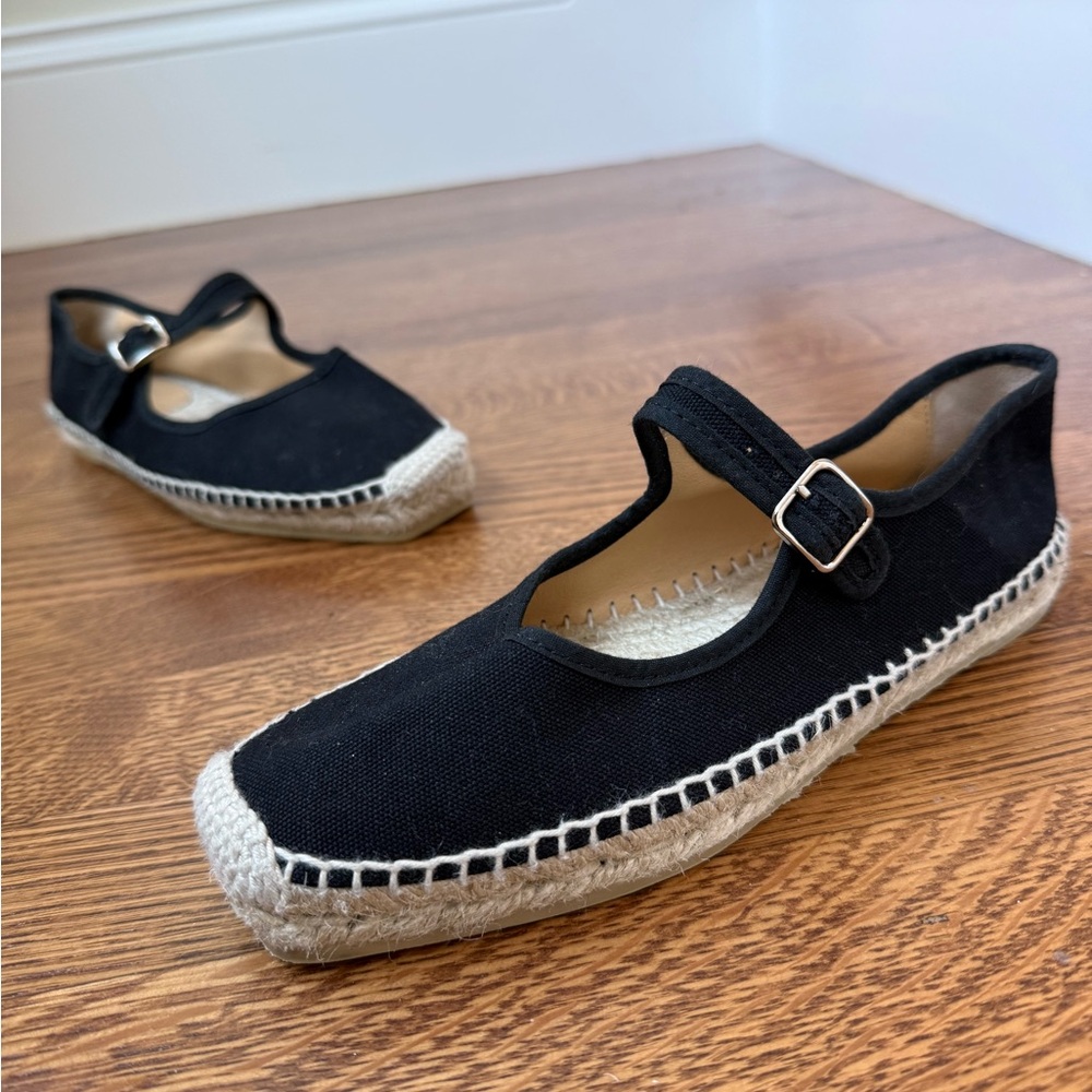 CASTANER Padua Mary Jane Espadrille Shoes Flats Jute Square Toe Lagenlook 36